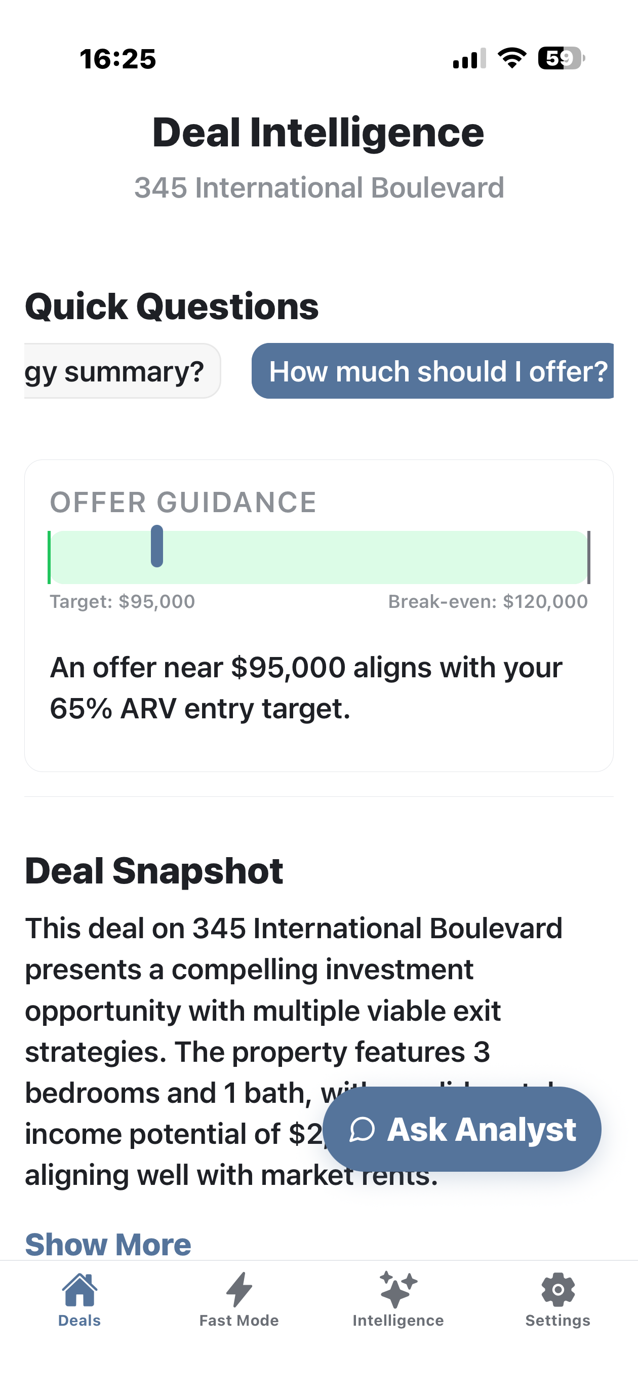 RE:deal screenshot showing decision at intake